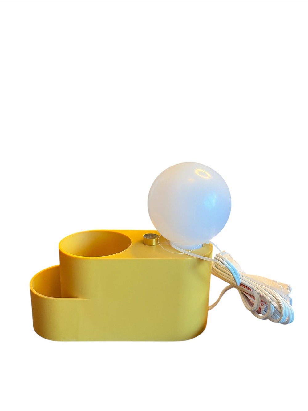 Modern Yellow Desk Lamp with Rounded Bulb